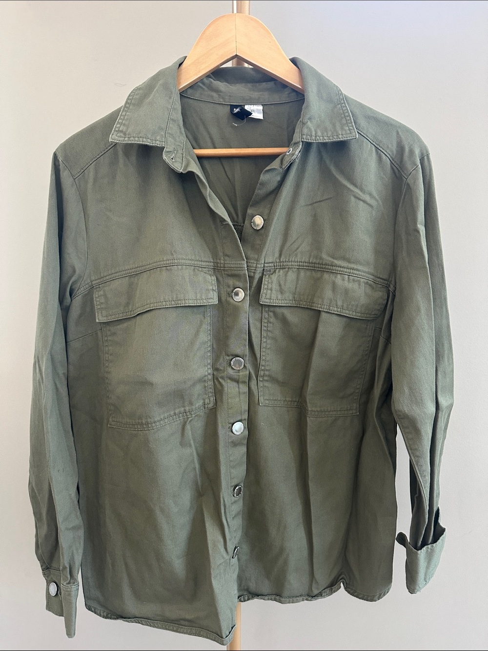 Divided H&M Olive Green Utility Shacket Medium Lightweight